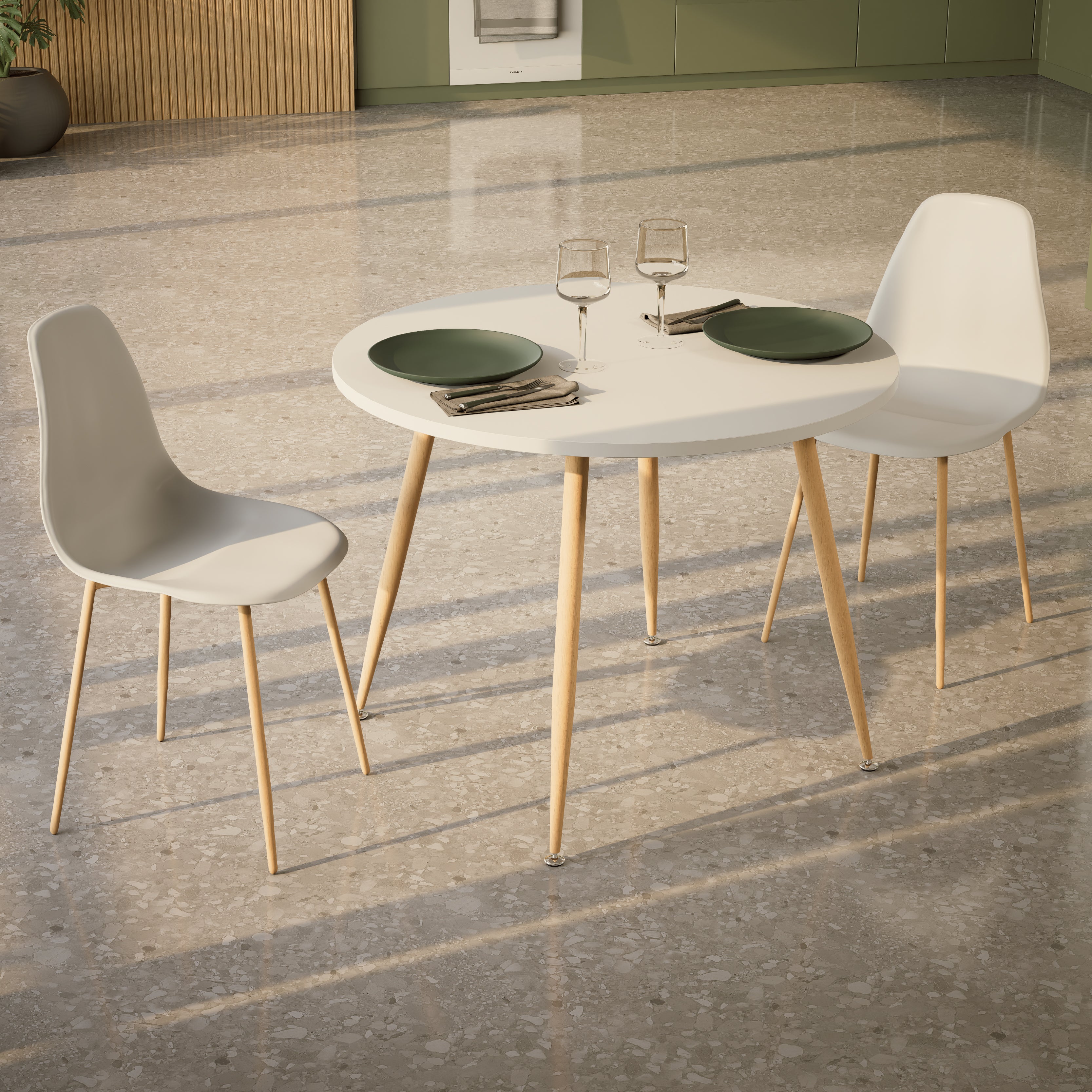 CORIN - Mesa de comedor con tablero de melamina