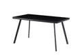 ELEGANCE - Mesa de comedor 140 cm - tablero de vidrio templado y estructura metálica, diseño nórdico, negro/blanco