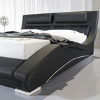 LEANDRO - Letto in pelle sintetica nero e bianco