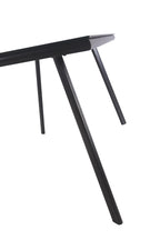 ELEGANCE - Mesa de comedor 140 cm - tablero de vidrio templado y estructura metálica, diseño nórdico, negro/blanco