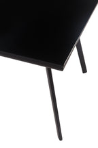 ELEGANCE - Mesa de comedor 140 cm - tablero de vidrio templado y estructura metálica, diseño nórdico, negro/blanco