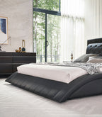 ST. TROPEZ – Cama estofada de luxo com cabeceira capitoné, botões em pele ou cristais, em várias cores