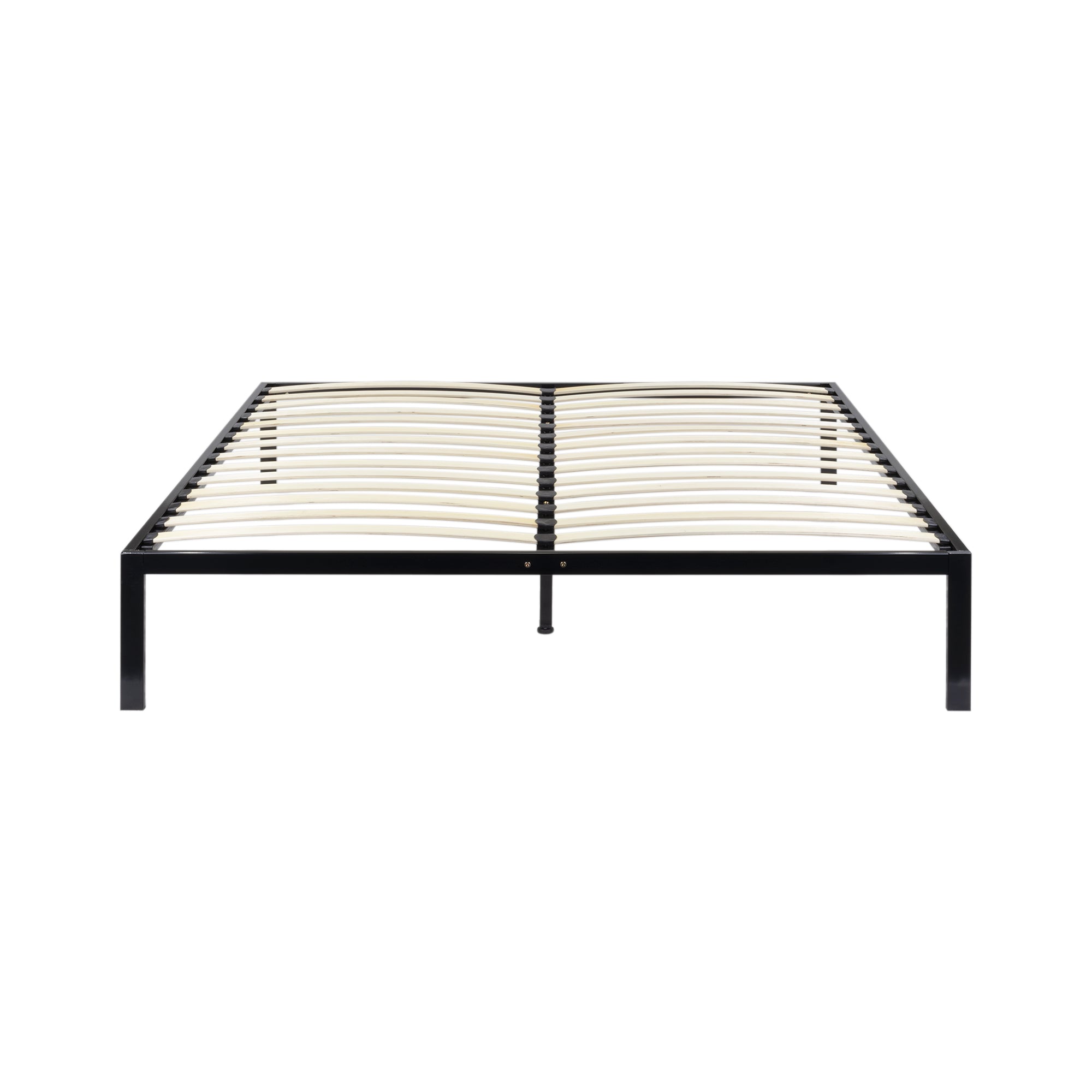 iBase - Letto con struttura metallica e spazio contenitivo di 30 cm in nero e bianco