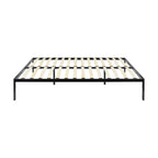 iBase - Letto con struttura metallica e spazio contenitivo di 30 cm in nero e bianco