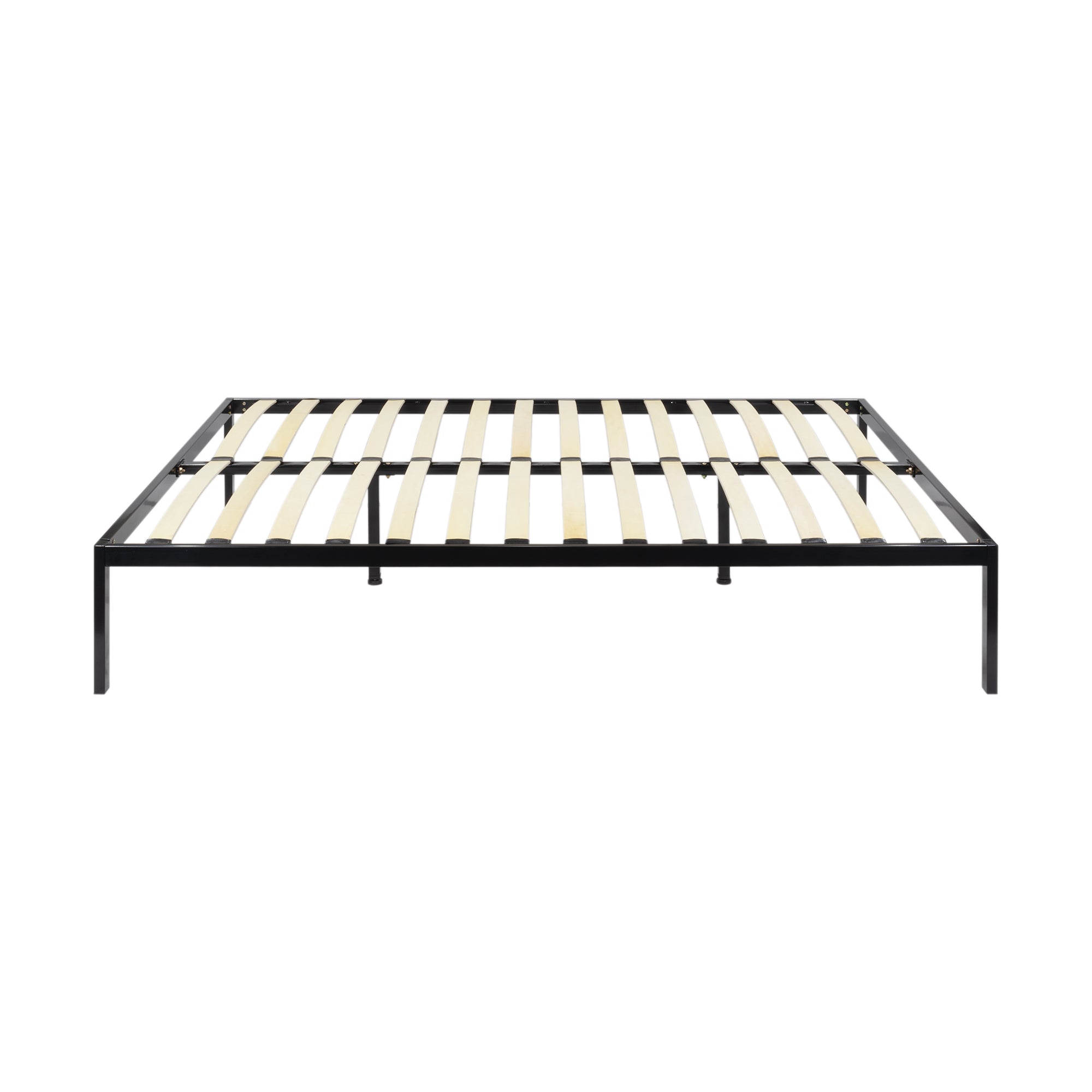iBase - Letto con struttura metallica e spazio contenitivo di 30 cm in nero e bianco
