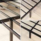 SAPPHO - Letto piattaforma metallico con spazio contenitivo di 31 cm - Nero o Bianco