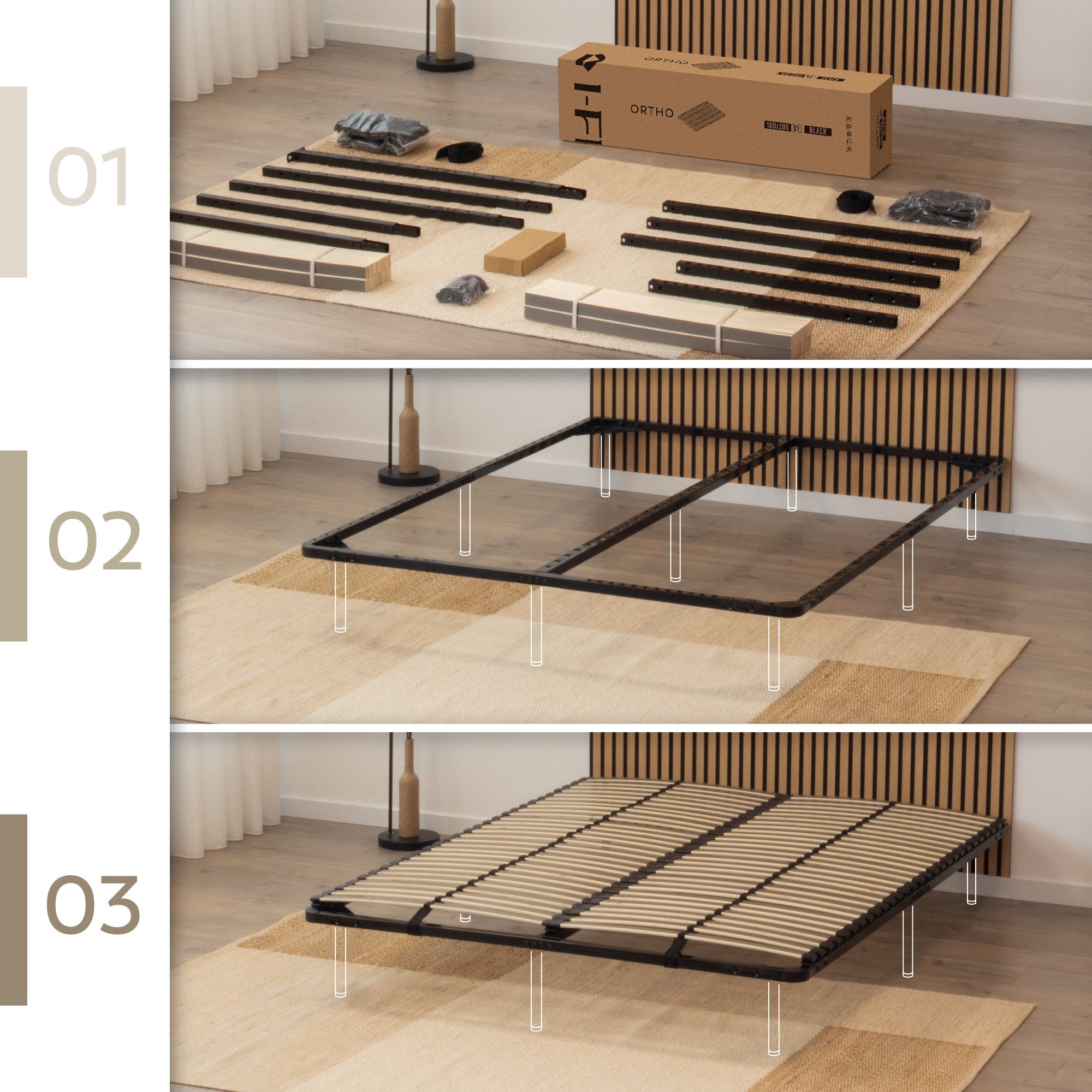 IF02 - Somier ortopédico multiláminas con estructura metálica reforzada - con o sin patas