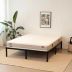 SAPPHO - Letto piattaforma metallico con spazio contenitivo di 31 cm - Nero o Bianco