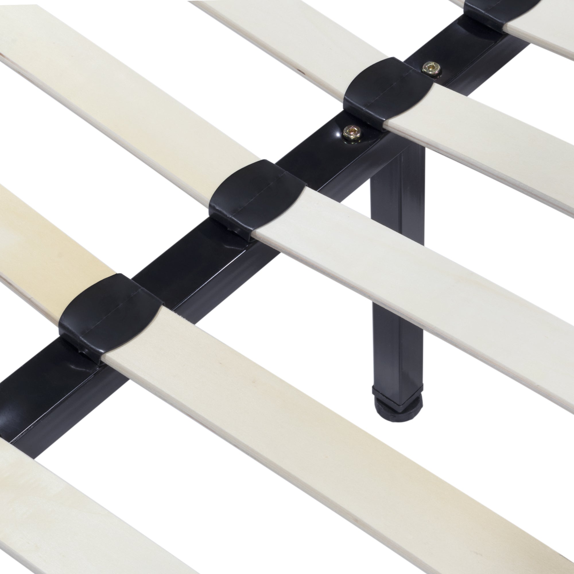 iBase - Letto con struttura metallica e spazio contenitivo di 30 cm in nero e bianco