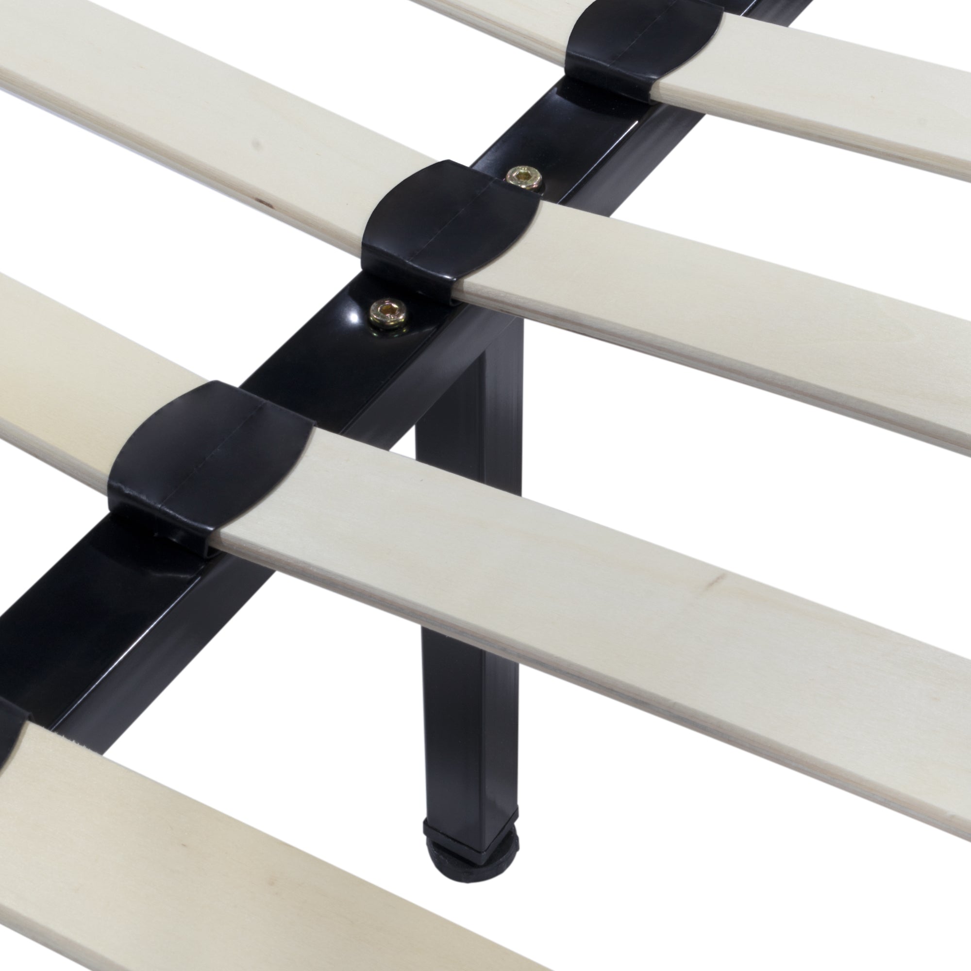 iBase - Letto con struttura metallica e spazio contenitivo di 30 cm in nero e bianco