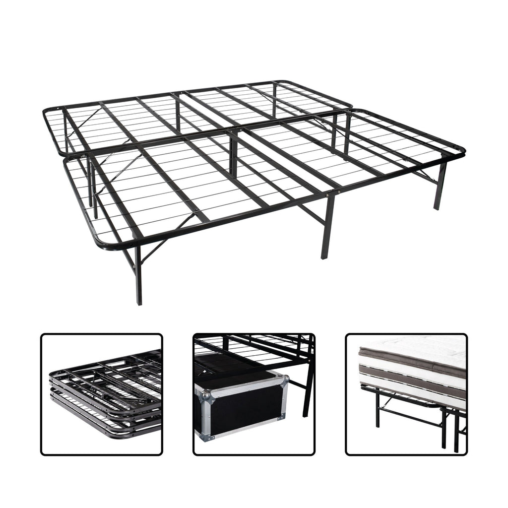 LETTO - Cama plegable con estructura metálica, compacta y fácil de montar