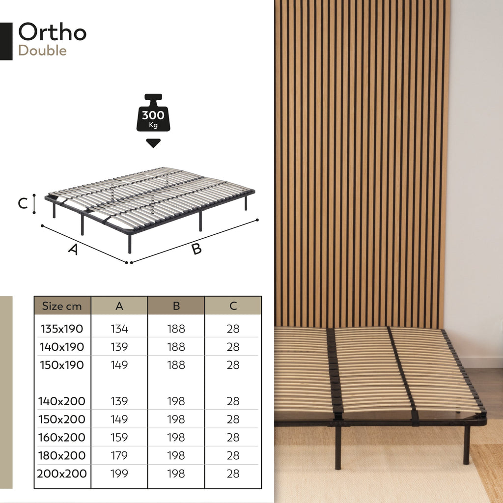 IF02 - Somier ortopédico multiláminas con estructura metálica reforzada - con o sin patas