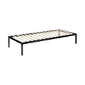 iBase - Letto con struttura metallica e spazio contenitivo di 30 cm in nero e bianco