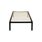 iBase - Letto con struttura metallica e spazio contenitivo di 30 cm in nero e bianco