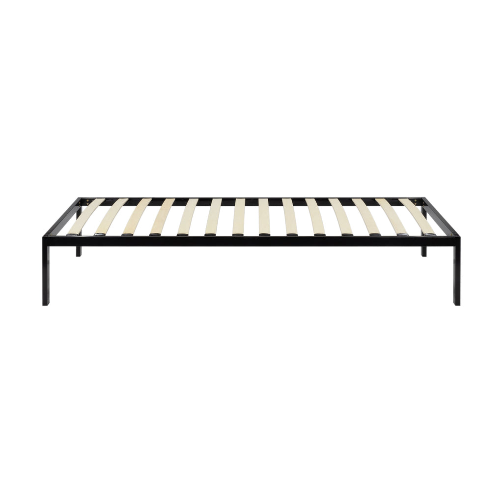 iBase - Letto con struttura metallica e spazio contenitivo di 30 cm in nero e bianco