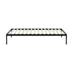 iBase - Letto con struttura metallica e spazio contenitivo di 30 cm in nero e bianco