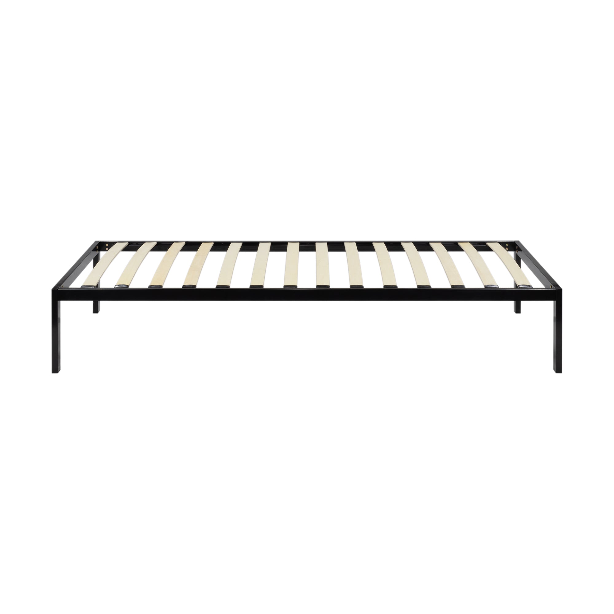 iBase - Letto con struttura metallica e spazio contenitivo di 30 cm in nero e bianco