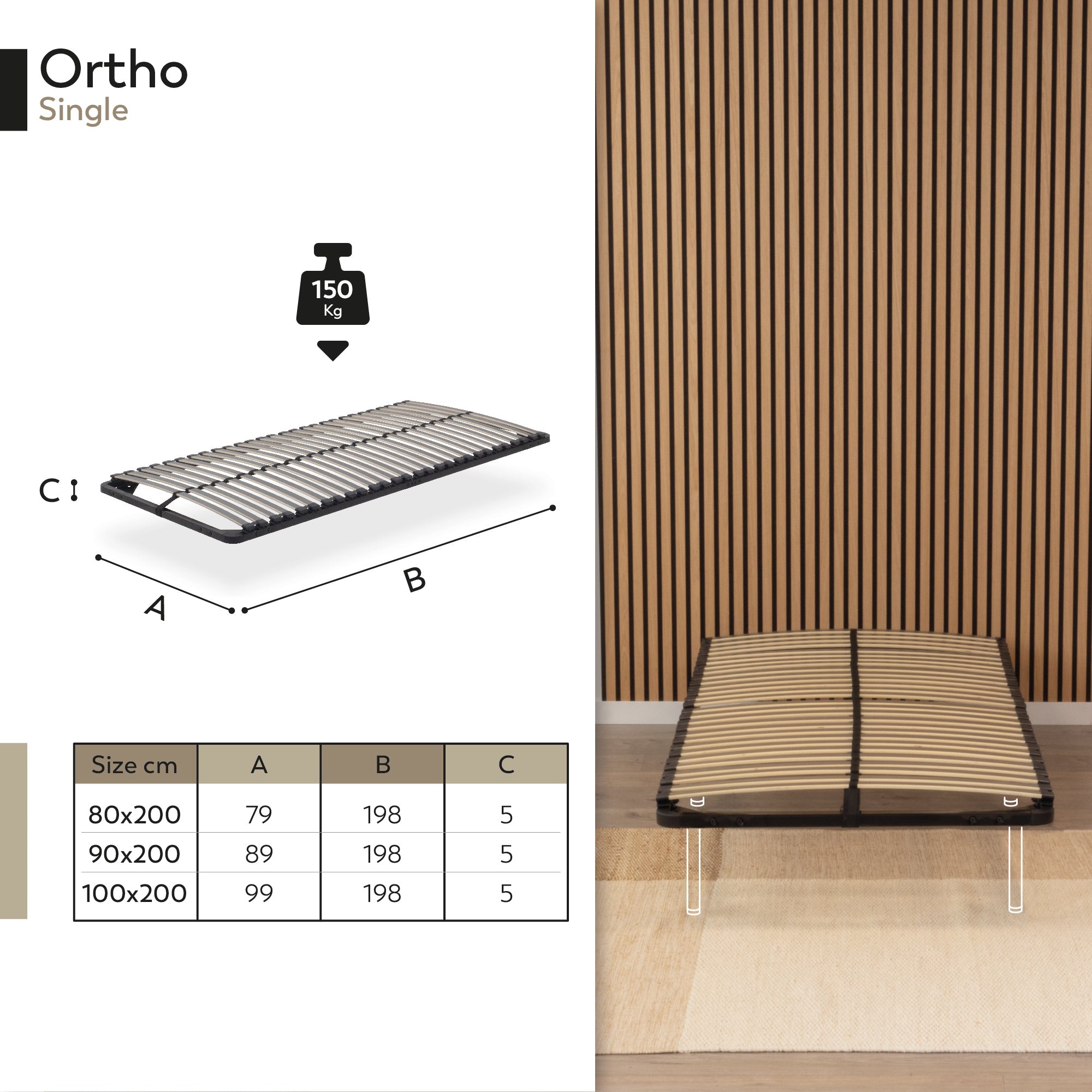 IF02 - Somier ortopédico multiláminas con estructura metálica reforzada - con o sin patas