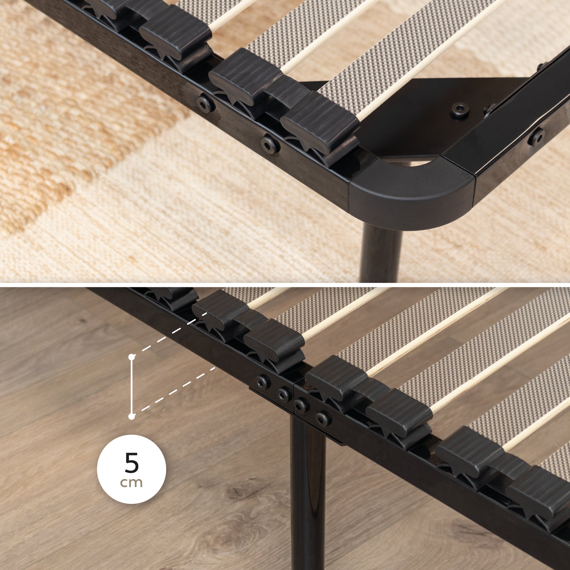 IF02 - Somier ortopédico multiláminas con estructura metálica reforzada - con o sin patas