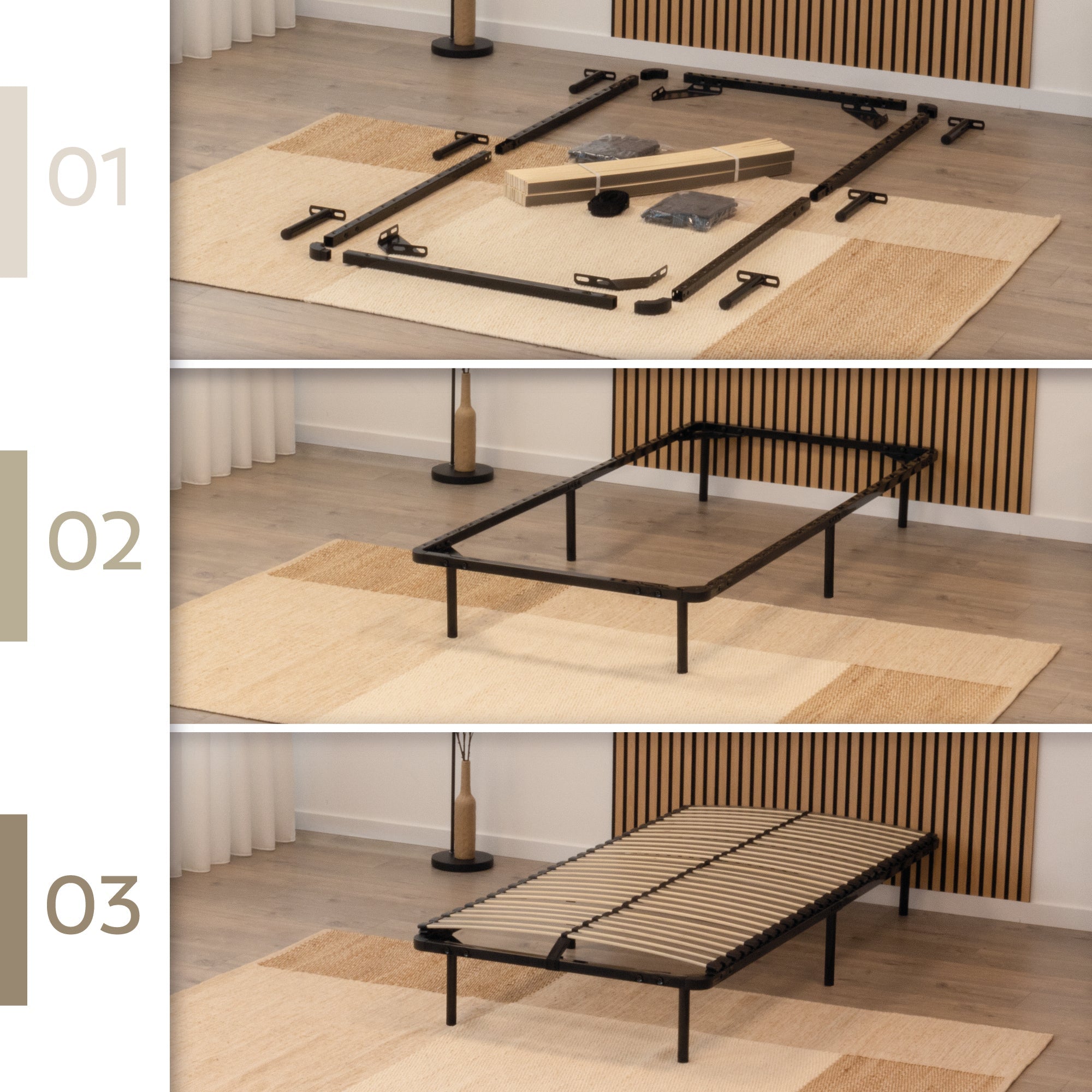 IF02 - Somier ortopédico multiláminas con estructura metálica reforzada - con o sin patas