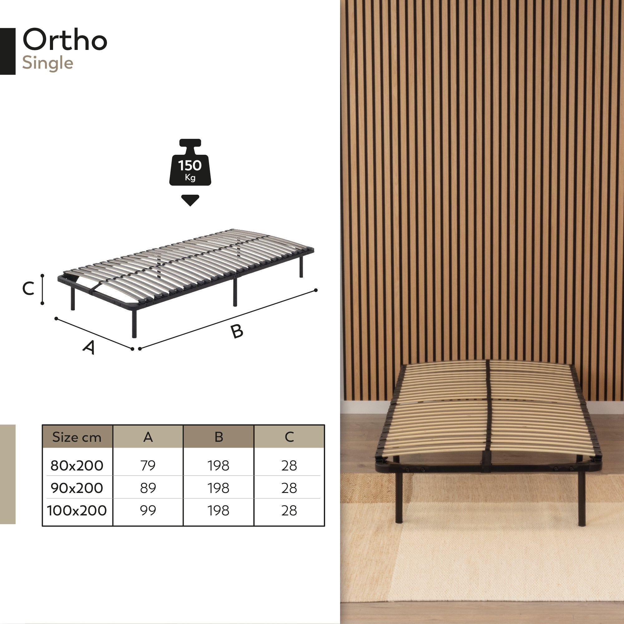 IF02 - Somier ortopédico multiláminas con estructura metálica reforzada - con o sin patas