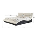 LEANDRO - Letto in pelle sintetica nero e bianco