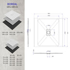 BOREAL - Piatto doccia bianco antiscivolo, resistente, durevole e facile da pulire - Incl. sifone