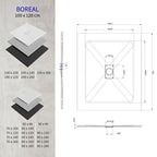 BOREAL - Base de duche preta RAL 7021 SMC antiderrapante GRIPSTONE com sifão incluído