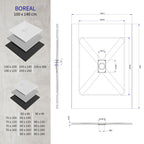 BOREAL - Piatto doccia bianco antiscivolo, resistente, durevole e facile da pulire - Incl. sifone