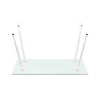 BEALE – Mesa de jantar fixa retangular, estrutura metálica e vários acabamentos de tampo