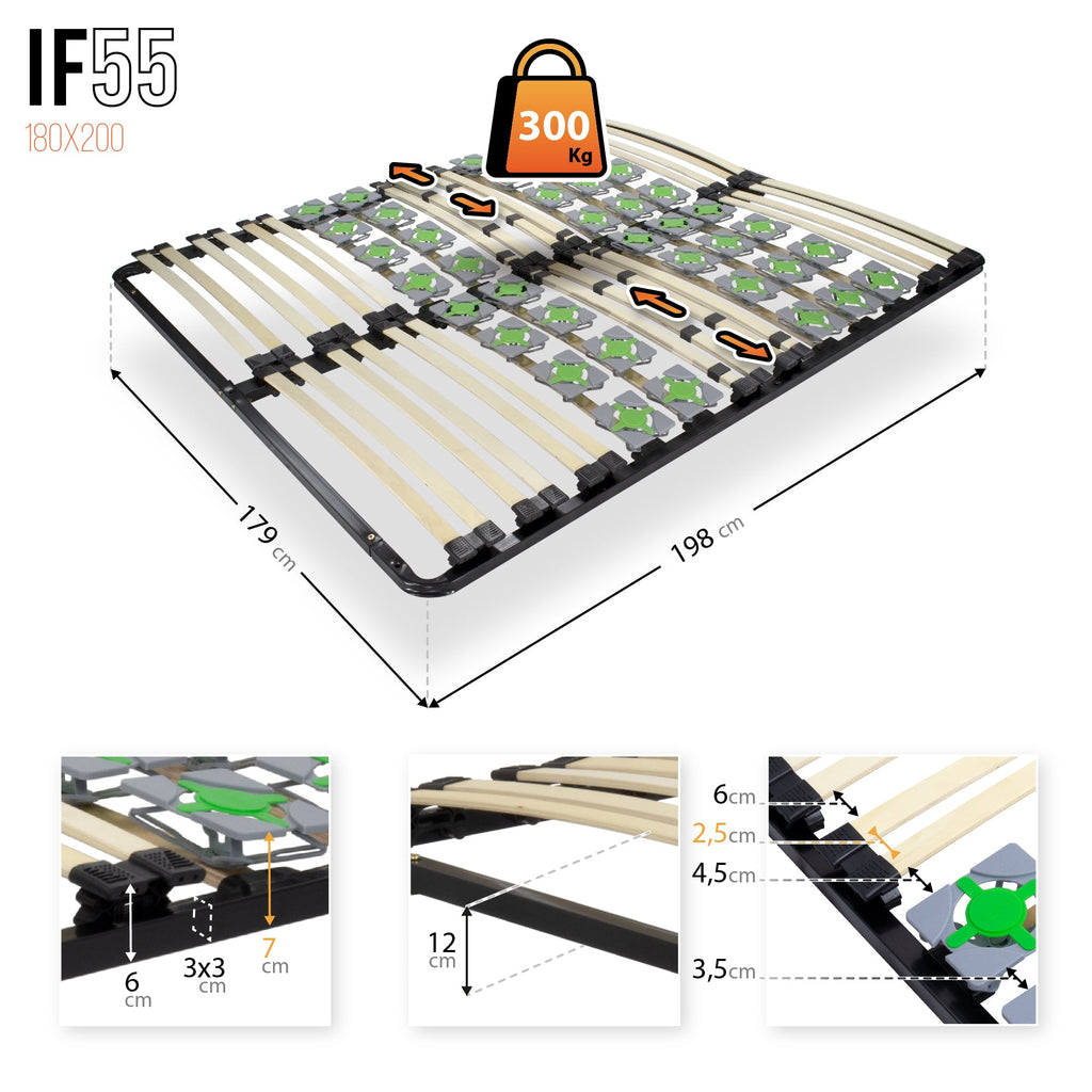 IF55 - Estrado ergo com lâminas e discos de mola duplo – com pés