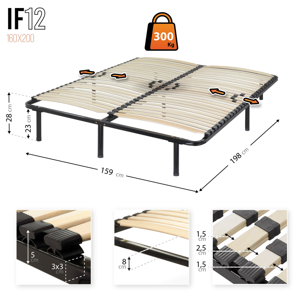 IF12 - Estrado Ergo com ripas de madeira e estrutura metálica reforçada – com ou sem pés