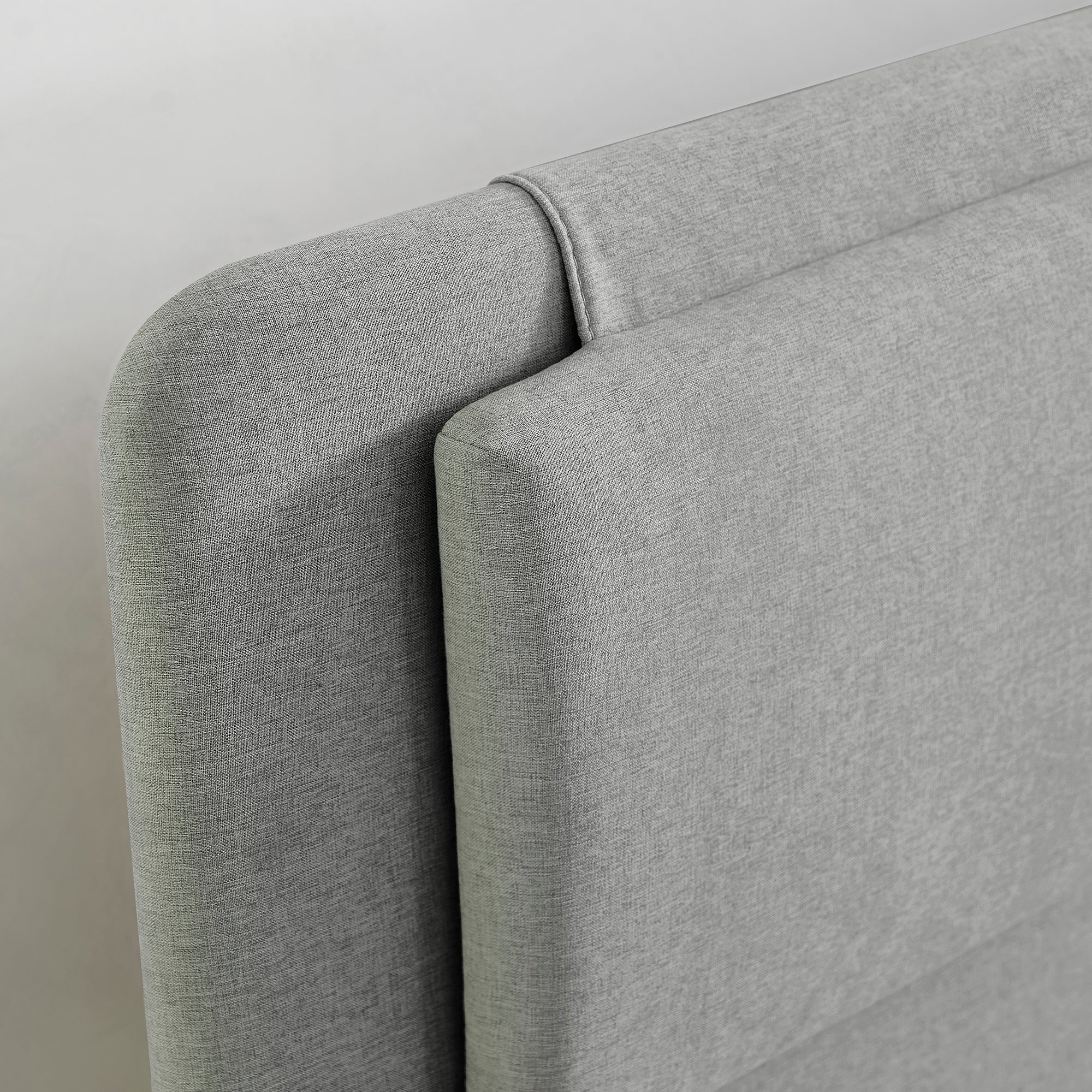 EMILY - Letto imbottito con testiera imbottita e rete a doghe in legno - Beige o Grigio