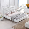 AMOUR – Cama estofada branca ou cinzenta com cabeceira acolchoada, com ou sem cristais