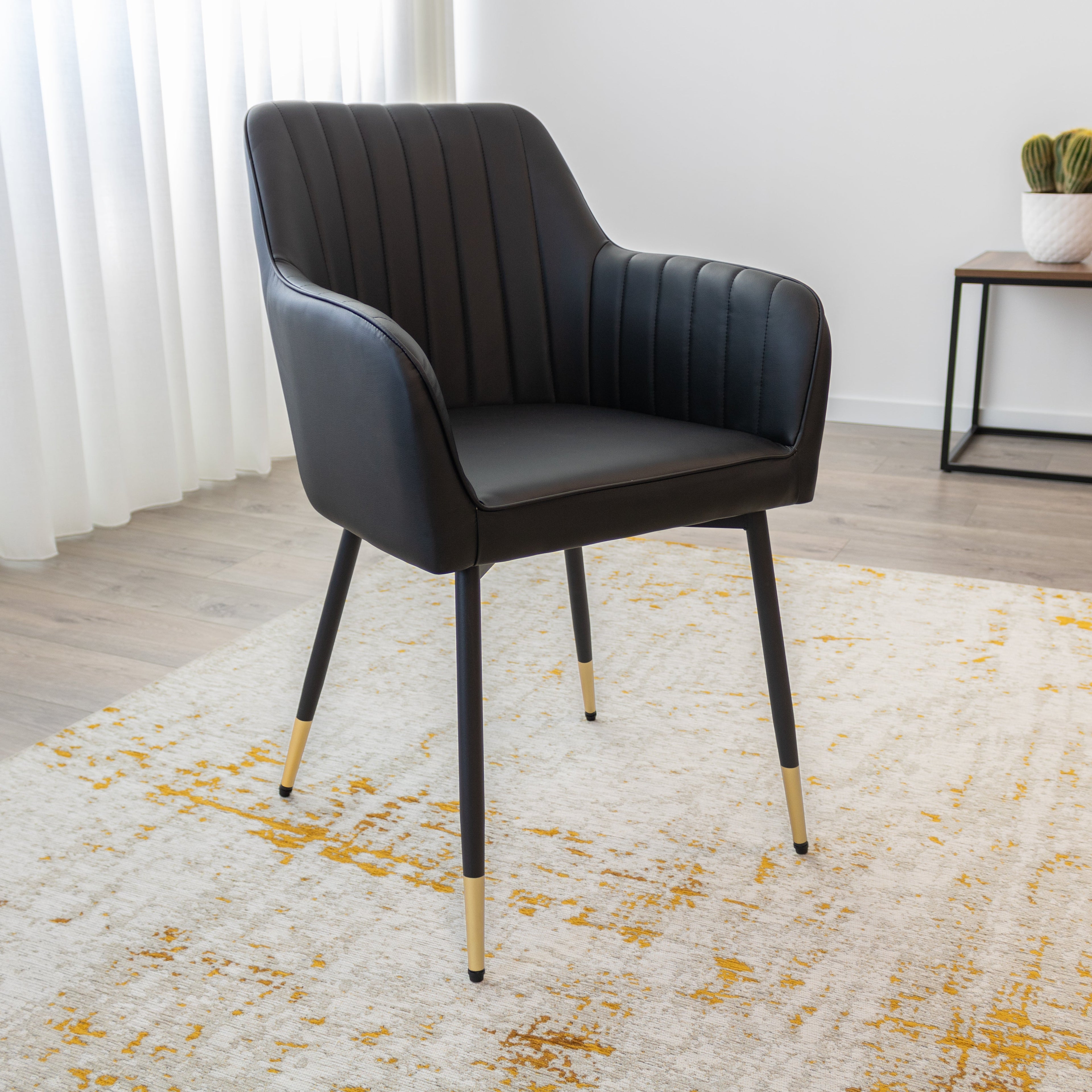 DAHLIA - Conjunto de 2 sillas de comedor en tejido PU o terciopelo
