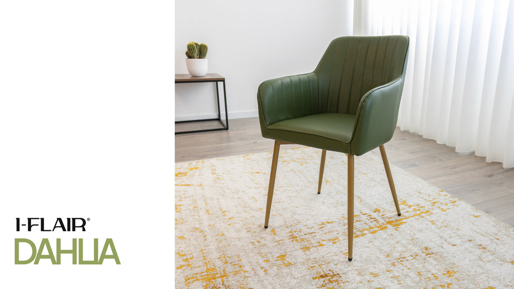 DAHLIA - Conjunto de 2 sillas de comedor en tejido PU o terciopelo