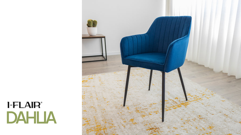 DAHLIA - Conjunto de 2 sillas de comedor en tejido PU o terciopelo