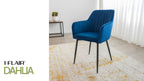 DAHLIA - Conjunto de 2 sillas de comedor en tejido PU o terciopelo
