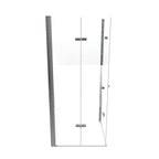 EMMA - Cabine de duche com vidro meio fosco 6mm - Portas articuladas e perfis em Inox