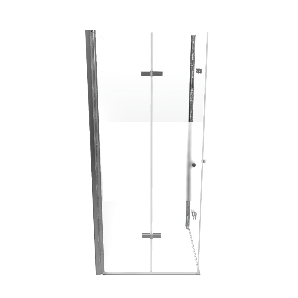 EMMA - Cabine de duche com vidro meio fosco 6mm - Portas articuladas e perfis em Inox