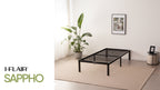 SAPPHO - Letto piattaforma metallico con spazio contenitivo di 31 cm - Nero o Bianco