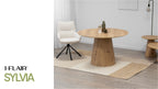 SYLVIA | Conjunto de 2 mesas de café/centro con tablero de melamina de 25 mm y estructura en MDF Ø 90 y Ø 50 cm