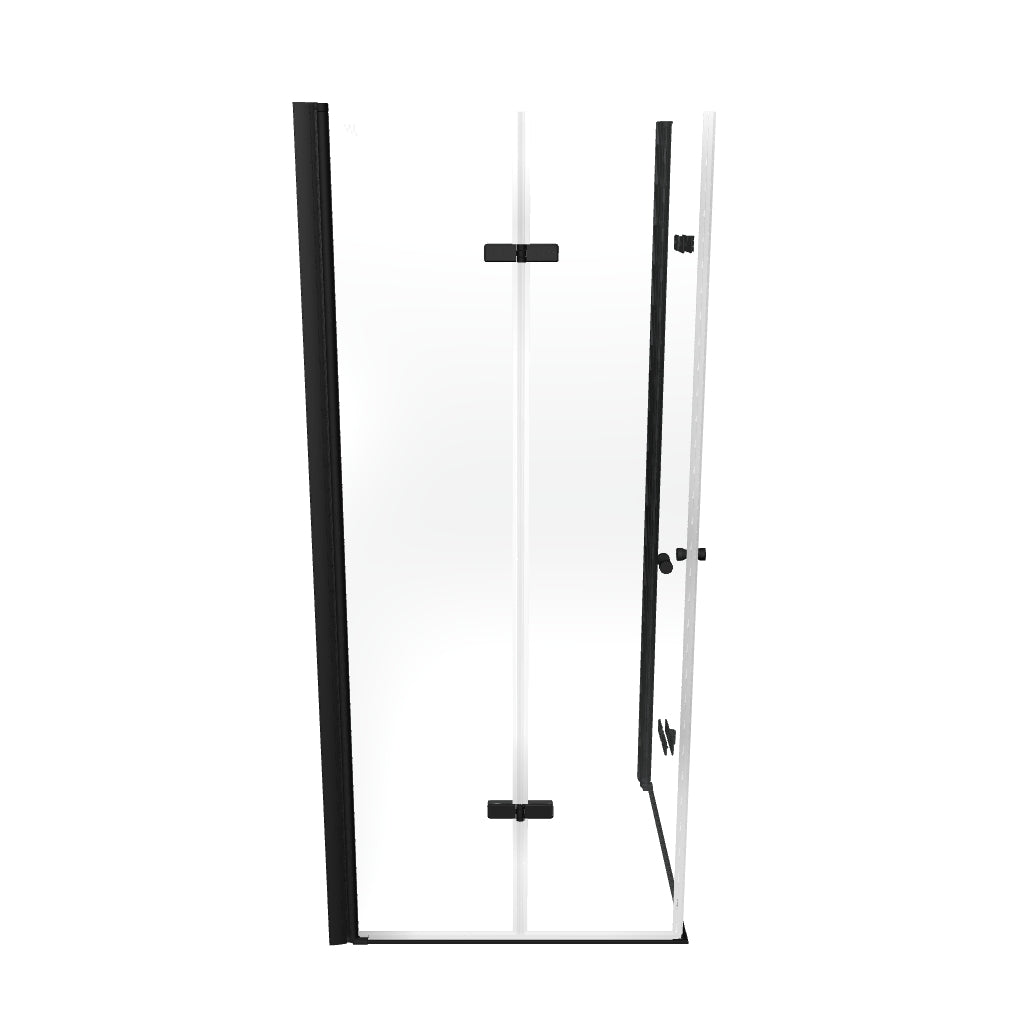 EMMA - Cabina doccia con vetro trasparente 6 mm - Porte articolate e profili neri