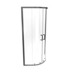 ELLA - Cabina de ducha de cuadrante en vidrio transparente, puertas correderas y perfiles en aluminio
