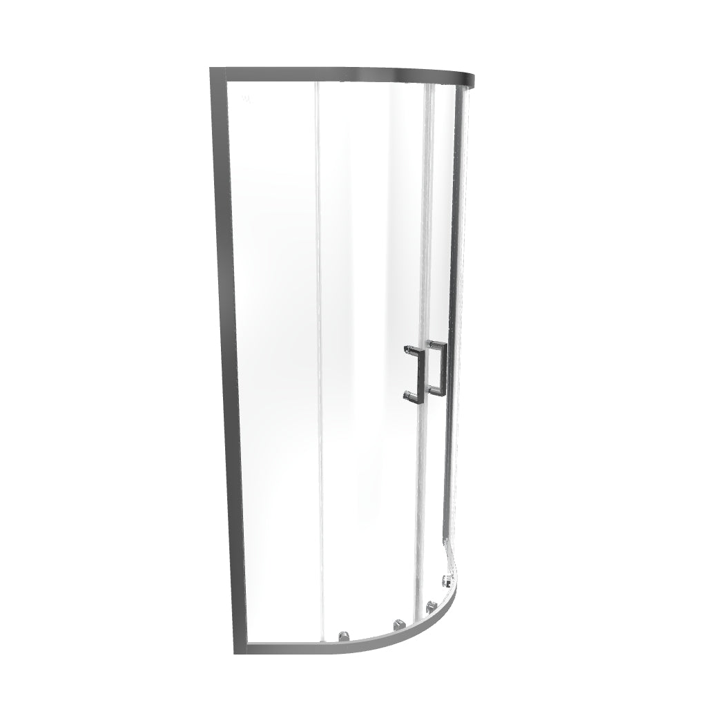 ELLA - Cabina de ducha de cuadrante en vidrio transparente, puertas correderas y perfiles en aluminio