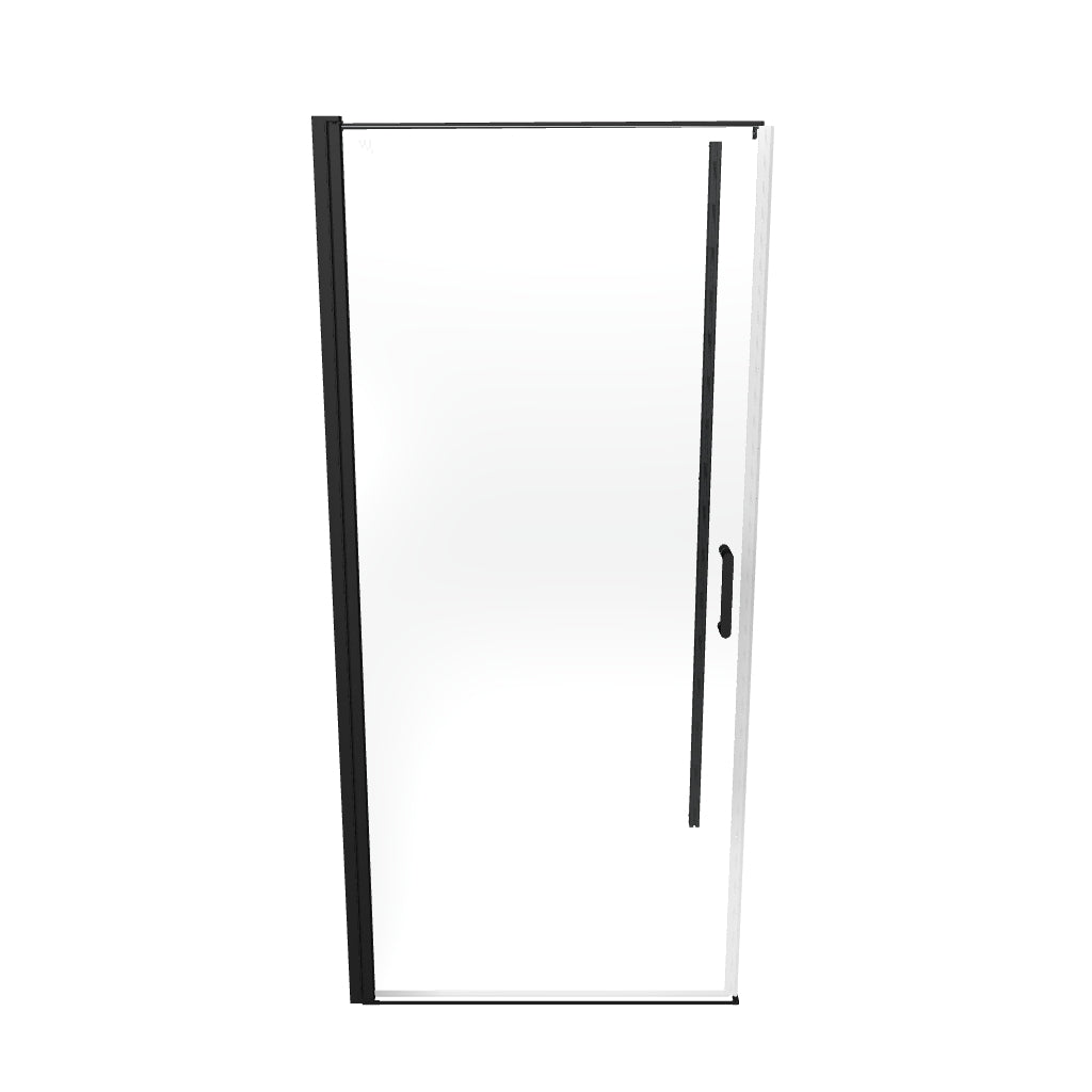 HELLEN - Cabine de duche de frontal com portas articuladas em vidro temperado e perfis em preto