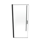 HELLEN - Cabine de duche de frontal com portas articuladas em vidro temperado e perfis em preto