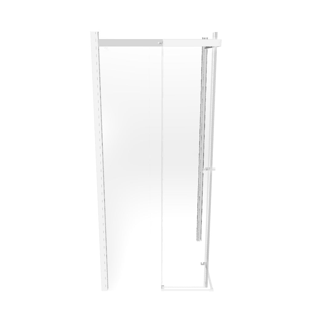 KAYLEE - Cabina doccia reversibile con porte scorrevoli, profilo bianco e vetro temperato fumé da 6 mm