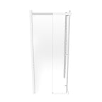 KAYLEE - Cabina doccia reversibile con porte scorrevoli, profilo bianco e vetro temperato fumé da 6 mm
