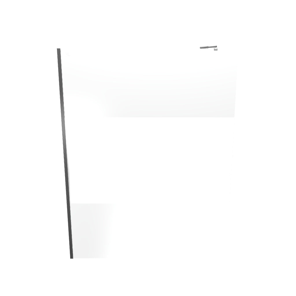 FIONA - Panel de Ducha Walk-In en Vidrio Parcialmente Esmerilado 10 mm con perfil y Barra Estabilizadora Cromado